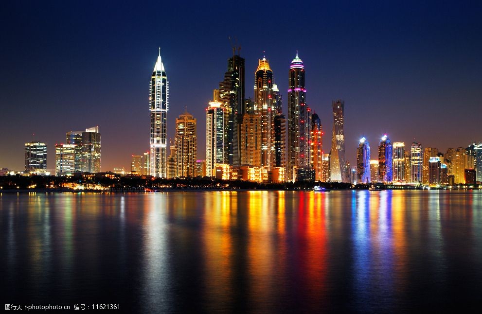 迪拜夜景城市建筑图片