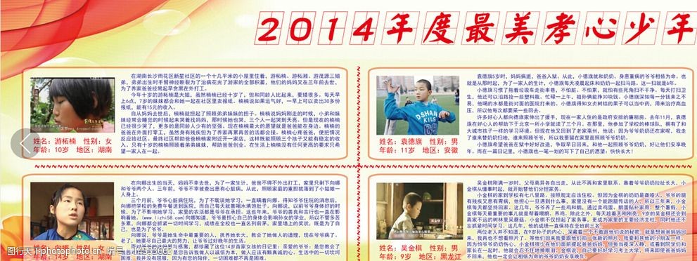 2014十大最美孝心少年图片