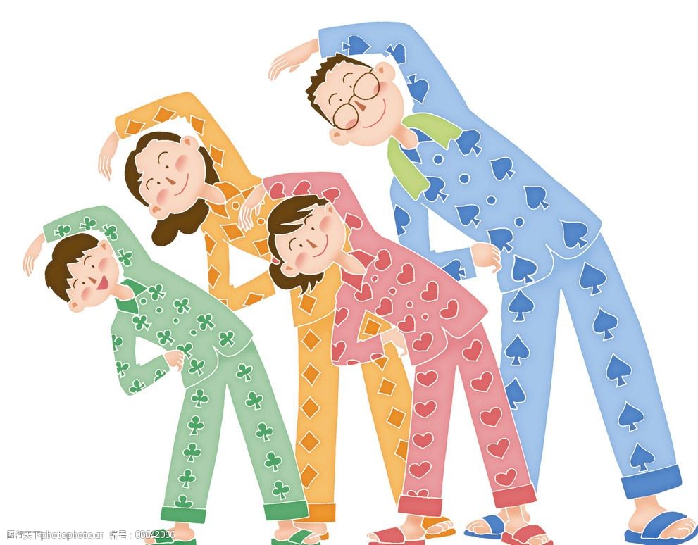 关键词:插画人物 插画 运动 体操运动 一家人 快乐的一家人 设计 动漫