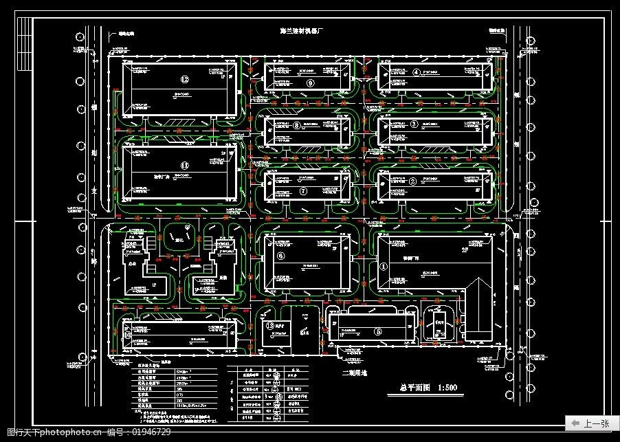 cad图纸 建筑图纸 一套厂区平面图规划cad设计图纸 cad图纸 cad素材