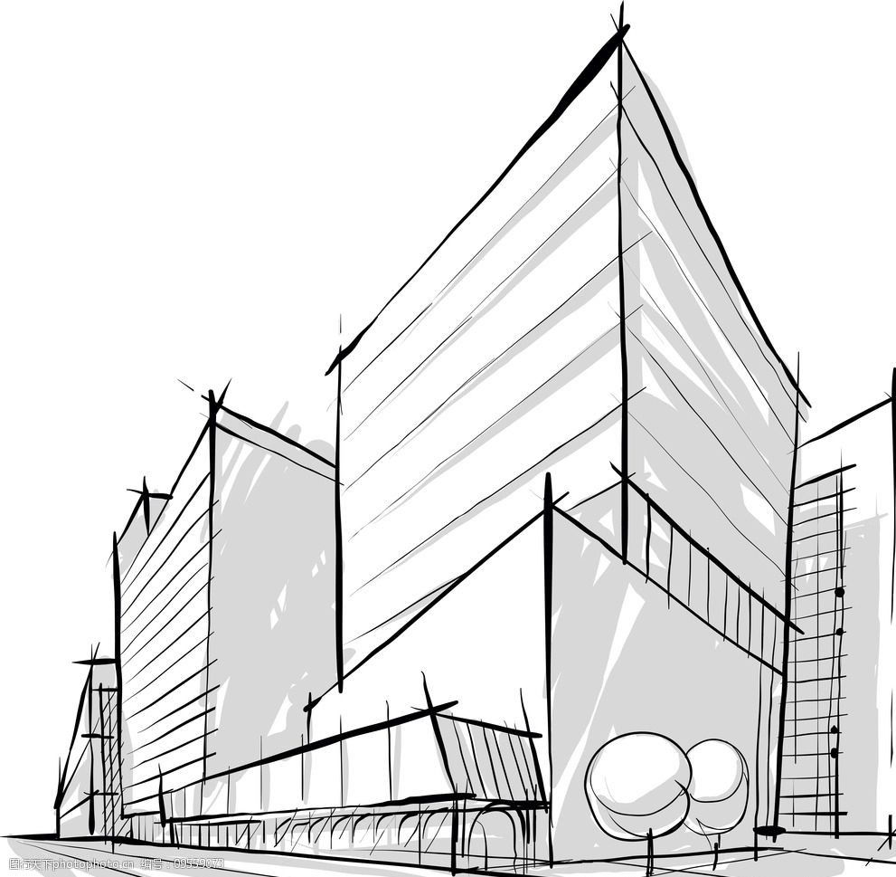关键词:手绘建筑 素描 楼房 简笔画插画 线描 建筑设计矢量 城市建筑