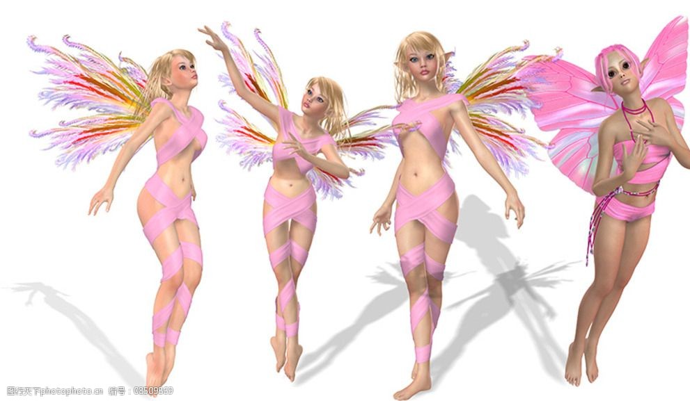 3d 人物素材 人物动态 性感美女 精灵 仙女 动漫卡通可爱 设计 3d设计