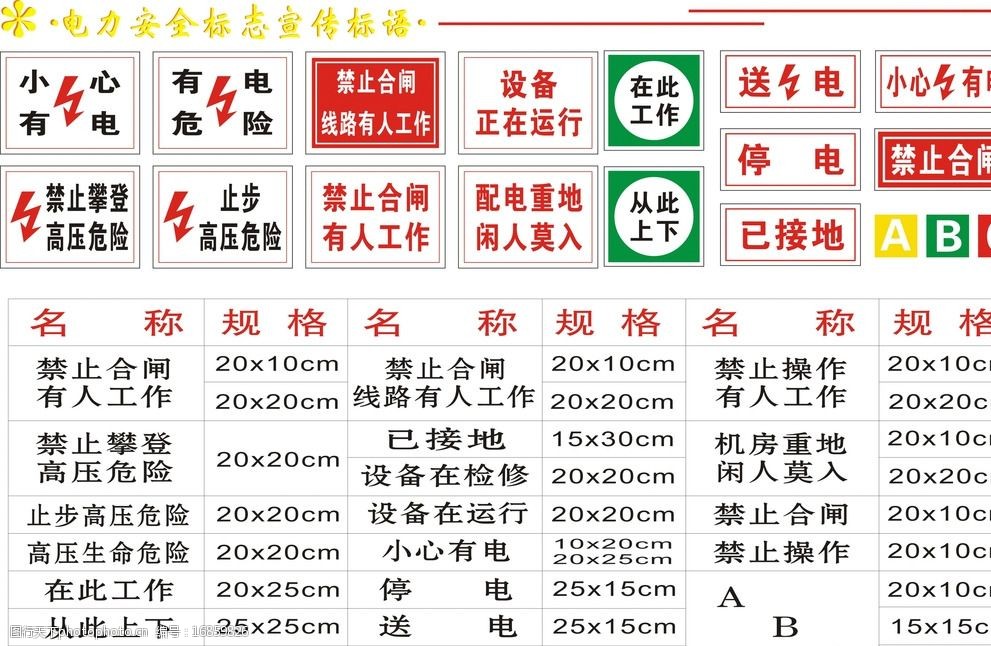 电力安全标志宣传标语图片