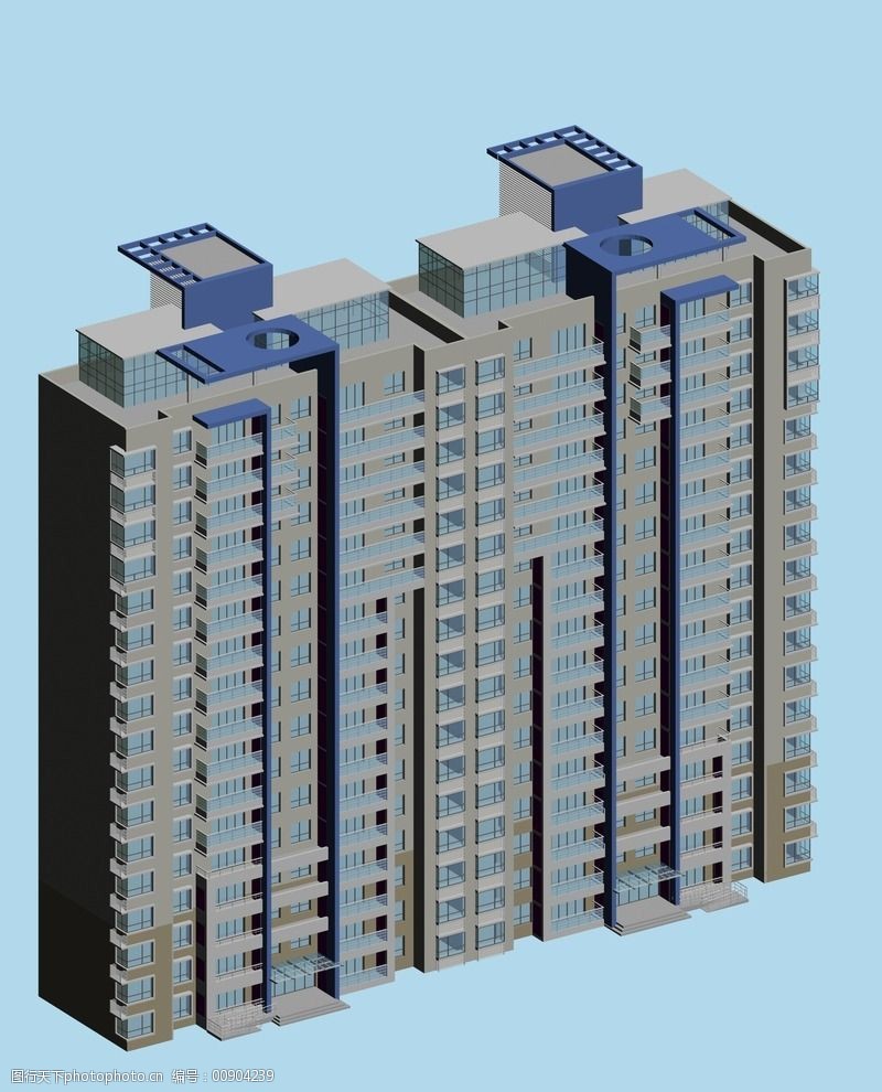 高层住宅3d模型图