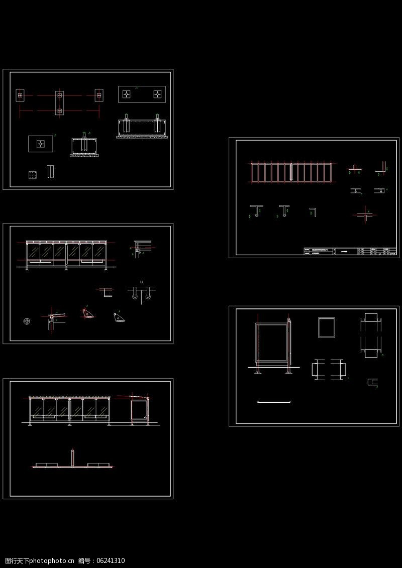 公交车亭设计cad图