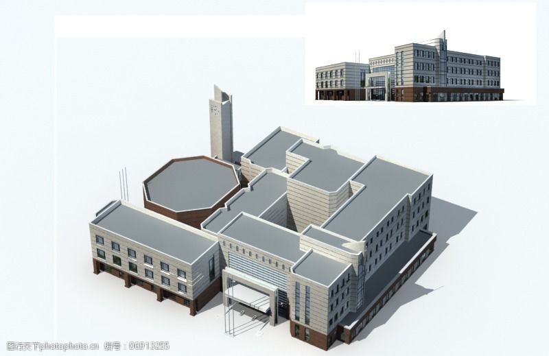 几何体建筑3d立体模型