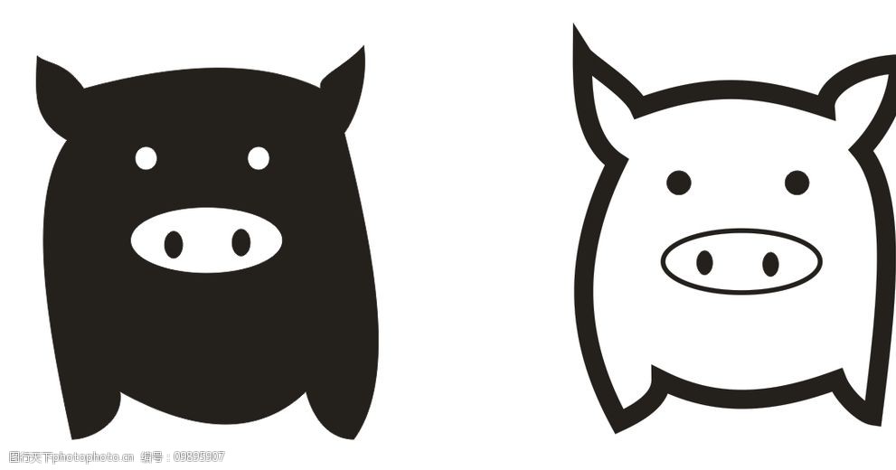 关键词:可爱小猪 黑白色 可爱 萌 可更改 创意 设计 生物世界 家禽
