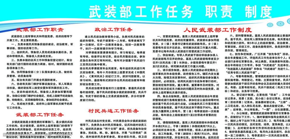 关键词:武装部工作职责 武装部工作 职责 任务 制度 民兵政治教育