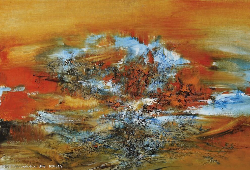 赵无极油画抽象风景画装饰图片