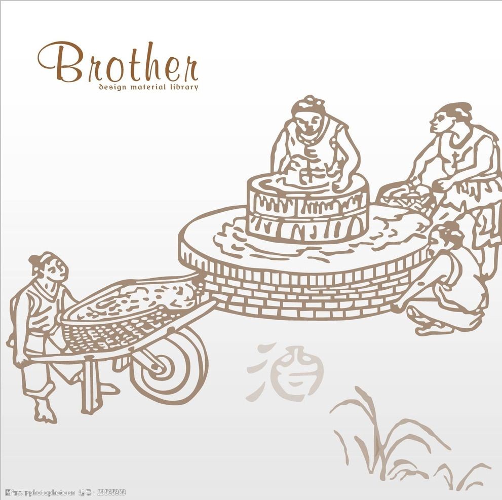酿酒背景插图背景素材
