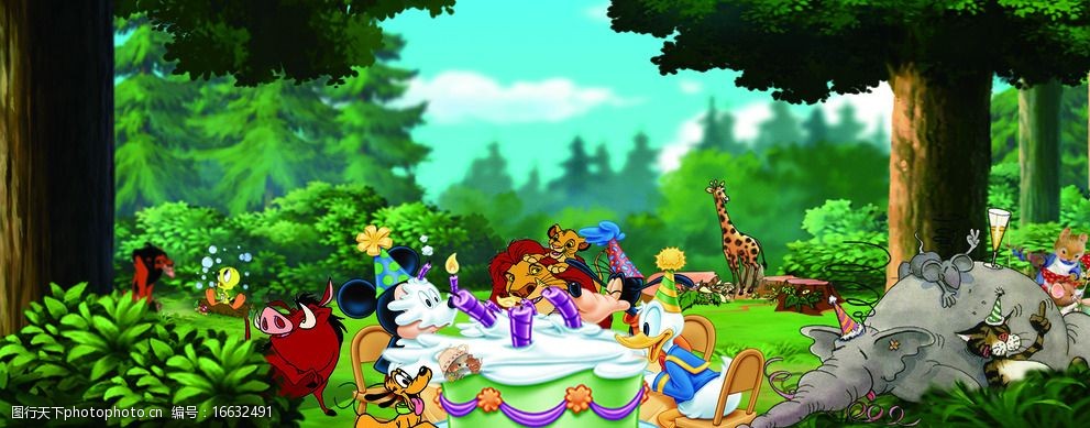 关键词:小动物过生日 森林 动物 生日派对 可爱小动物 聚会 展架展板