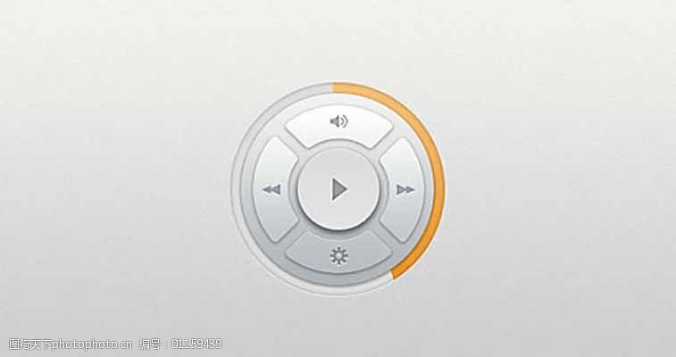 白色播放器按钮ui界面