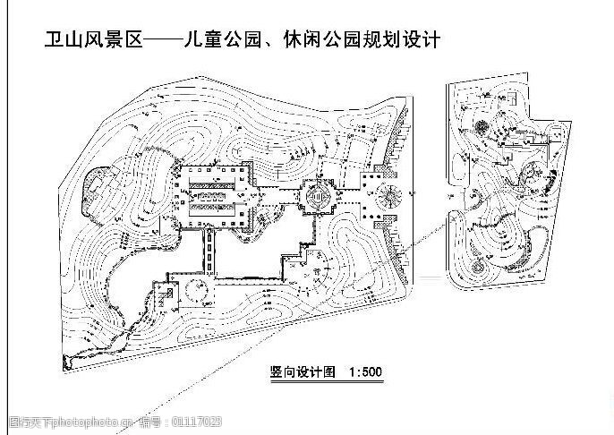 公园竖向设计cad图纸免费下载 cad图纸 平面图 施工图 公园竖向设计