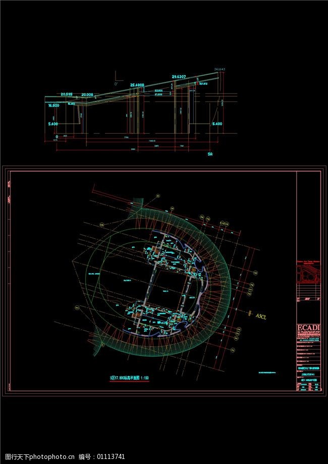 东方艺术中心园林建筑cad图纸