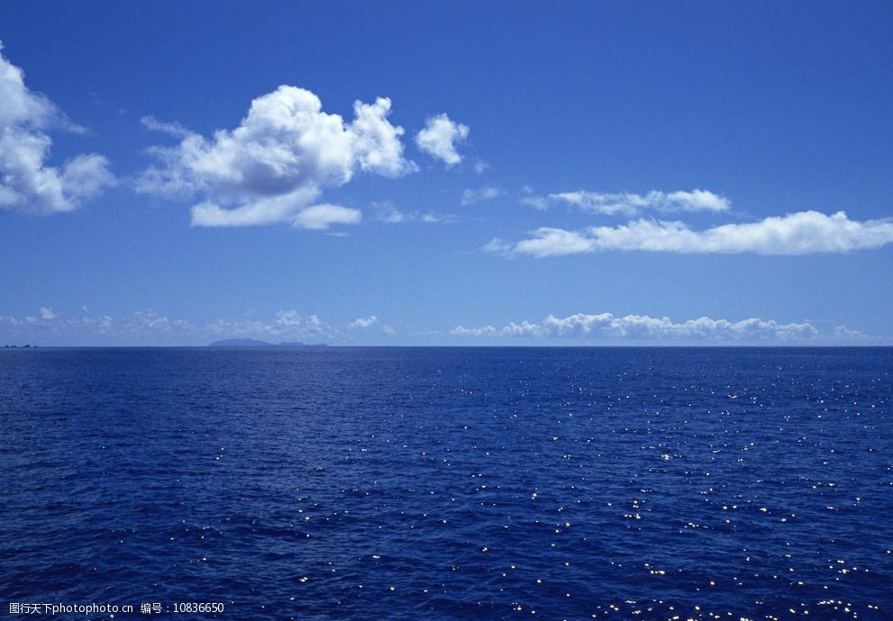 蓝天大海 蓝天 大海 白云 蓝色 蓝海 摄影 自然景观 自然风景 大海与