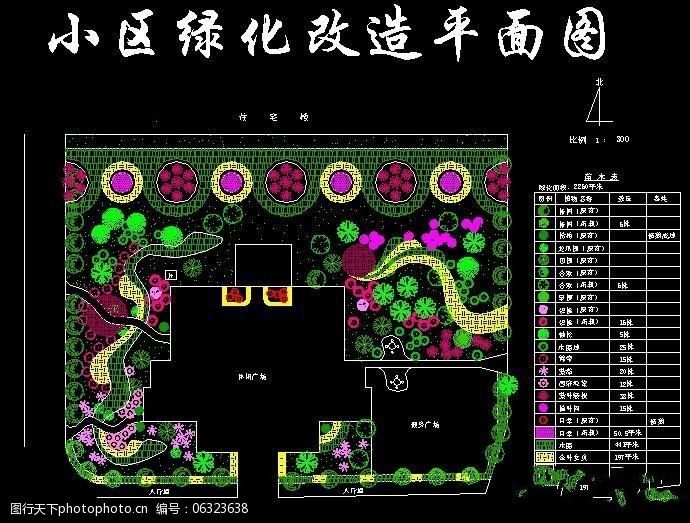 某小区绿化局部设计平面图