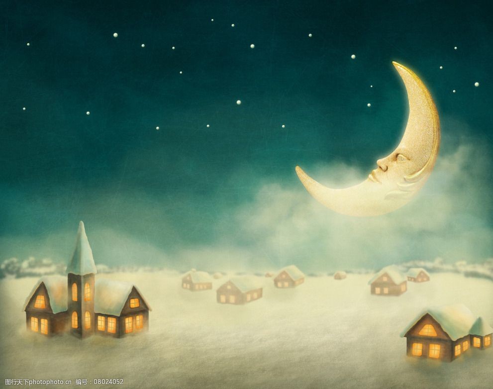 关键词:童话月亮 唯美 浪漫 童话 温馨 月亮 夜空 星星 小房子 设计