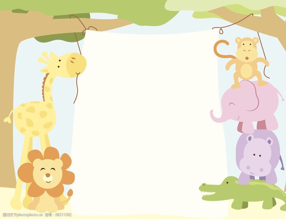 关键词:森林动物 动物 卡通 漫画 树木 狮子 大象 设计 动漫动画 其他