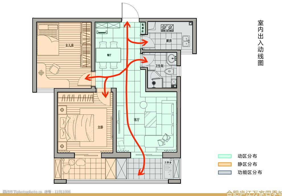 家装室内方案设计初稿动线分析图片