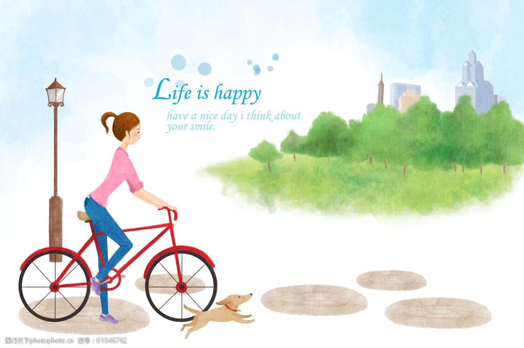 关键词:骑自行车的女生免费下载 风景 女生 手绘 自行车 海报 促销