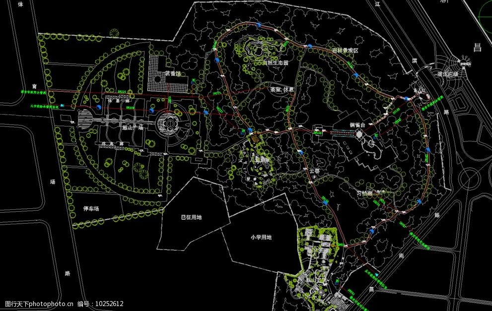公园景观给排水平面图图片