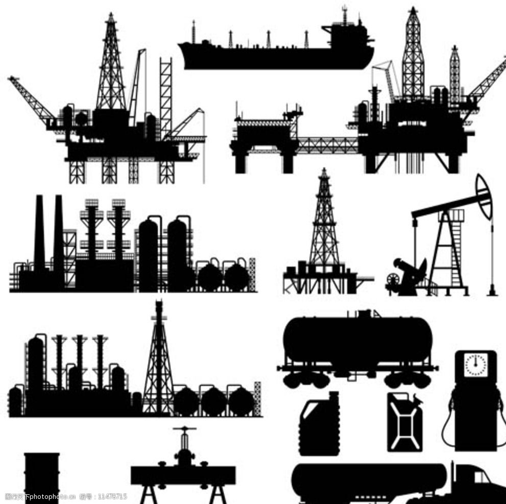 能源化工石油制造行业矢量素材图片