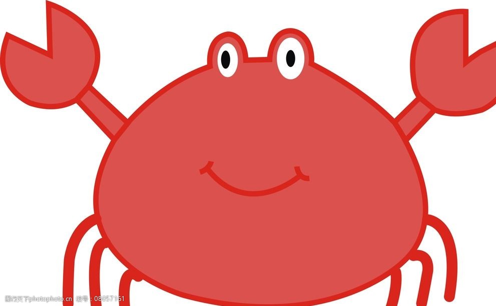 关键词:螃蟹卡通 螃蟹 卡通 可爱 海洋 矢量图 红色 设计 生物世界
