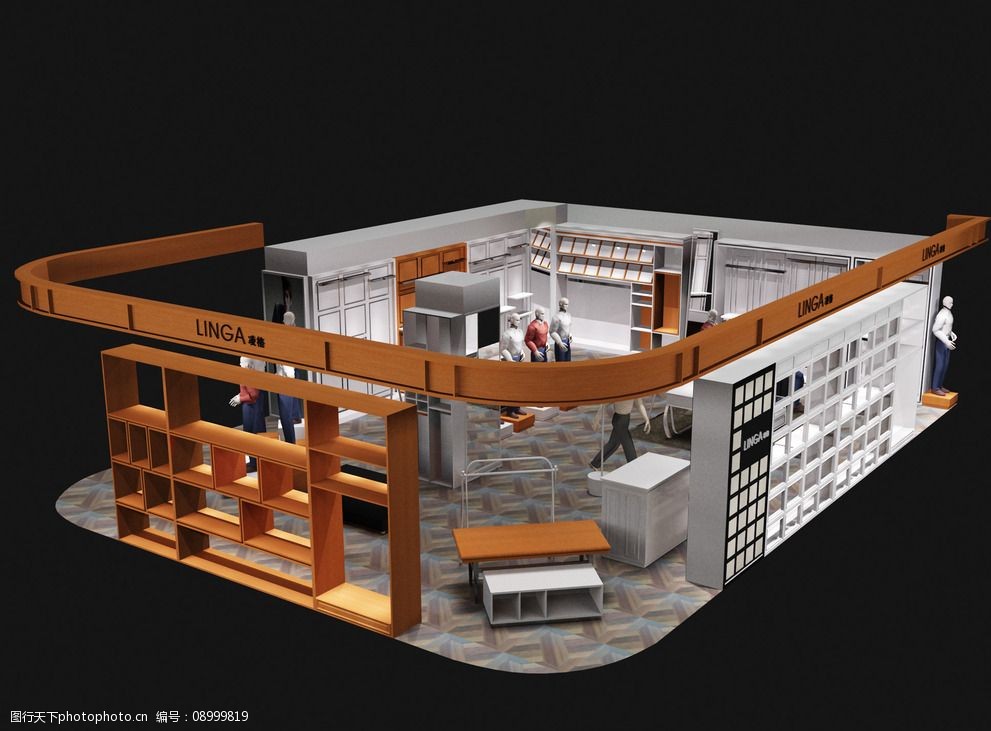 卖场 服饰 专柜 模型 模特 吊楣 鞋柜 裤柜 流水台 沙发 衣柜 设计 3d