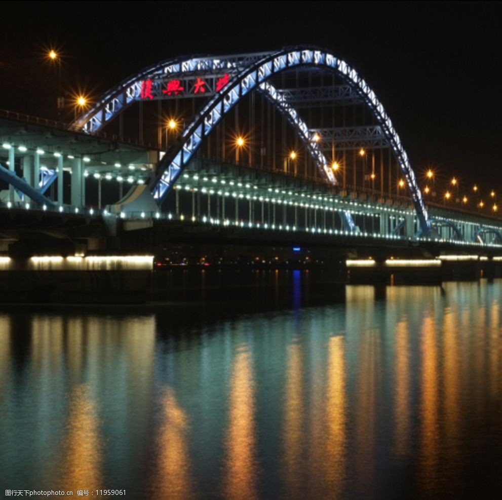 复兴大桥夜景图片