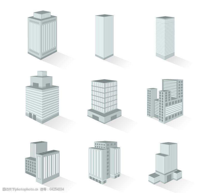 3d 大厦 建筑 摩天大楼 矢量图 图标 写字楼 其他矢量图