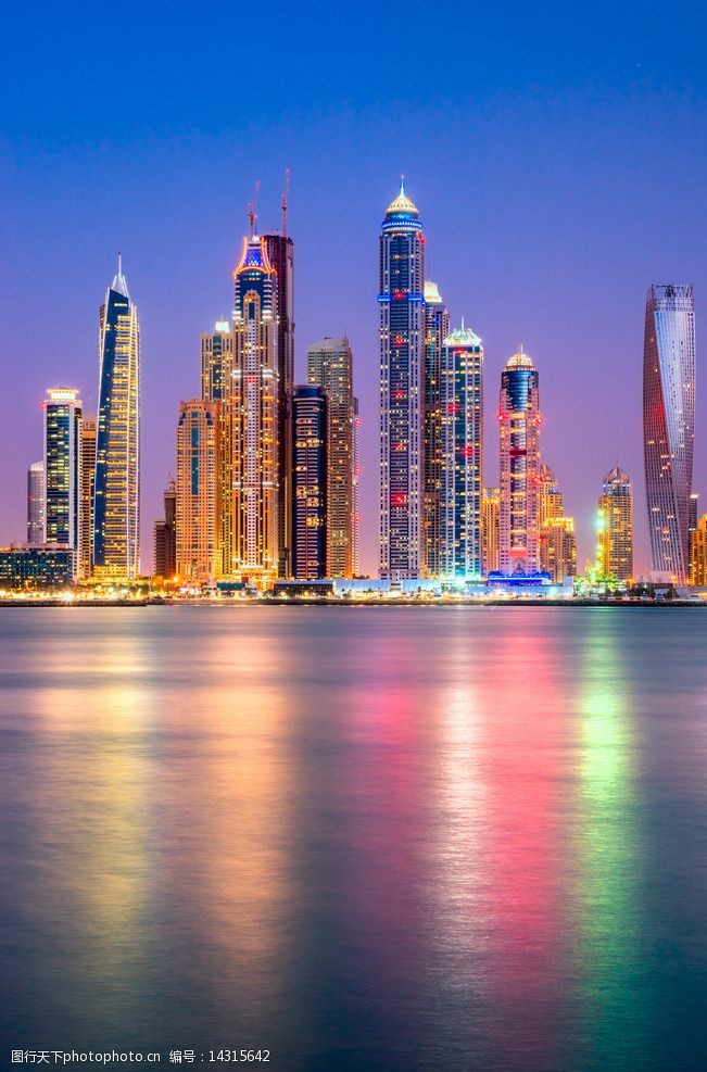 迪拜城市建筑 城市夜景 城市美景 灯光 摄影 城市风景 旅游摄影 国外