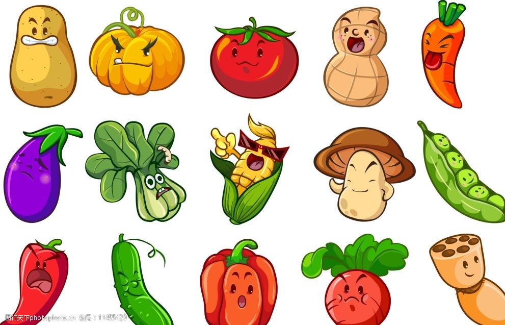 蔬菜卡通矢量素材图片