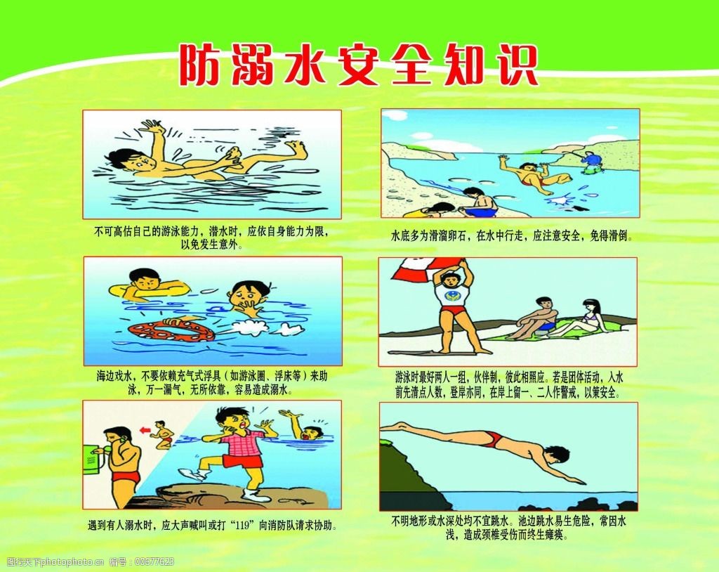 防溺水安全知识宣传漫画