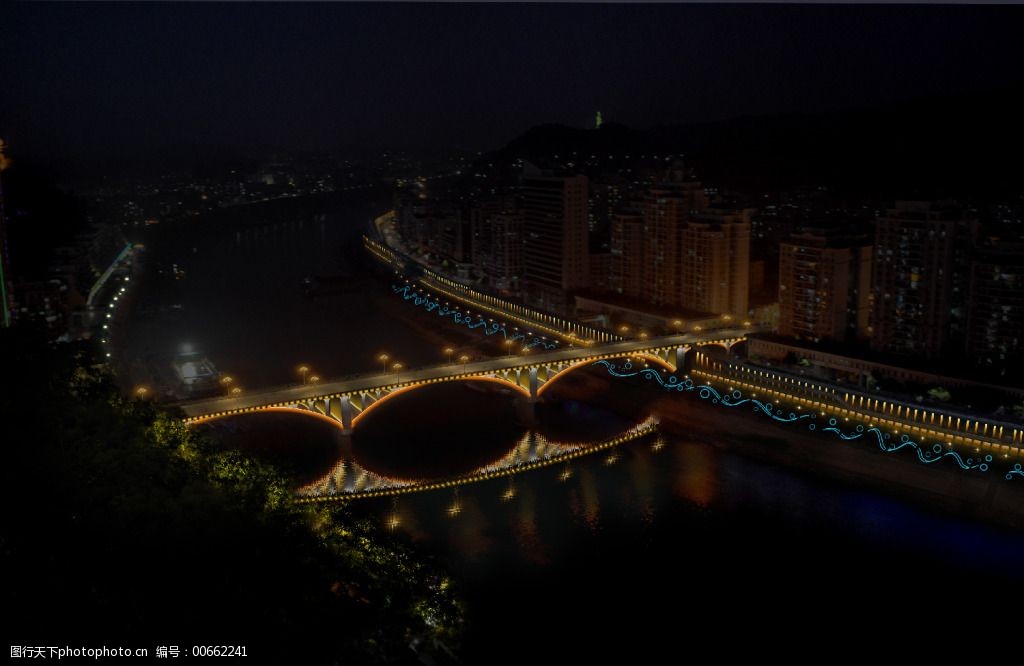 桥梁夜景亮化led效果图