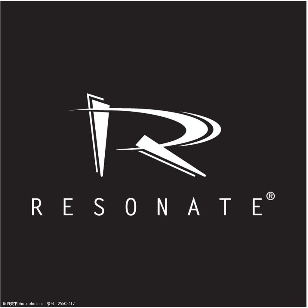 关键词:r拼音logo设计 resonate 大r 黑白色 简约 创意设计 ai 黑色