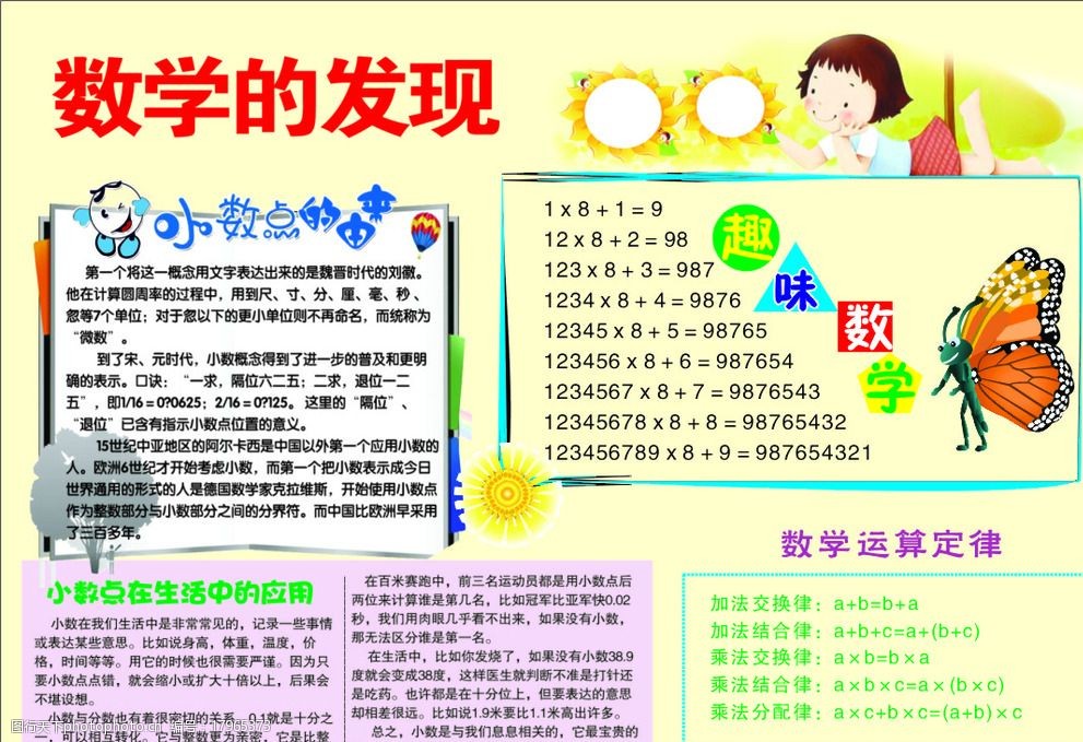 数学手抄报 手抄报 数学 卡通 趣味数学 小学生 设计 广告设计 海报