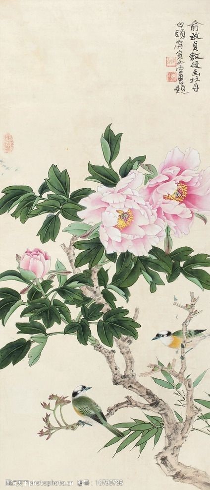 关键词:白头翁 俞致贞作品 牡丹 国色天香 栖息 中国古代画 中国古画