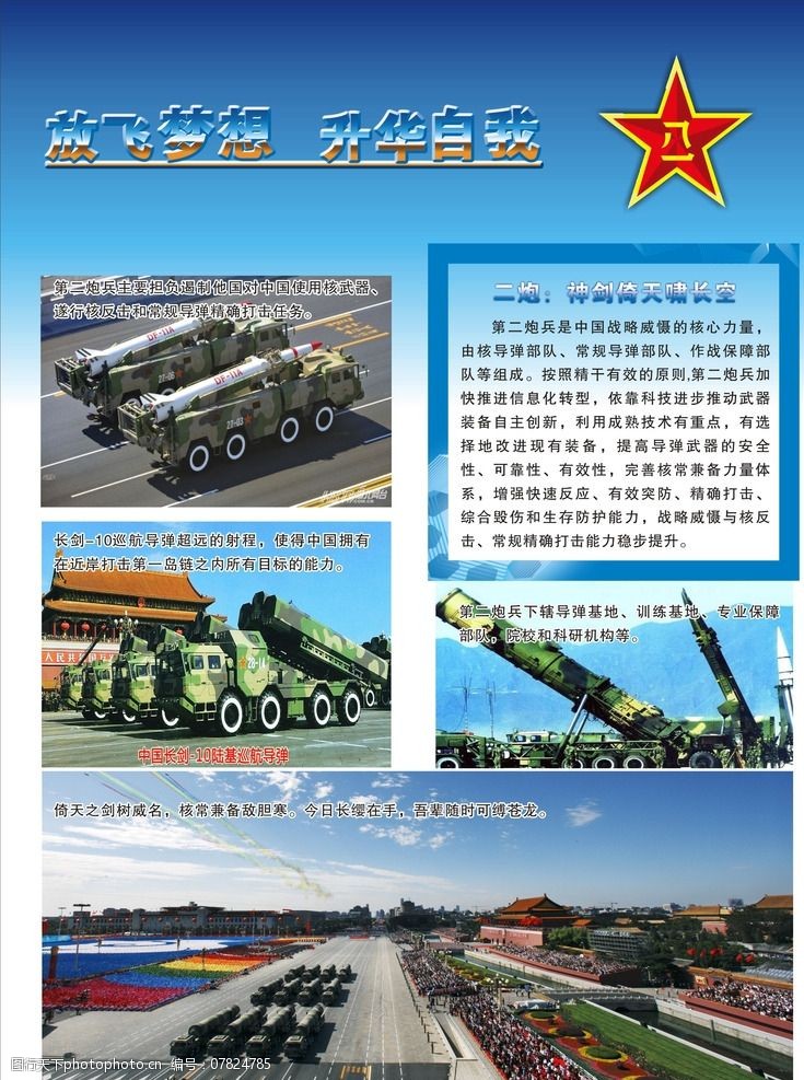 升华自我 放飞梦想 征兵 炮兵 二炮 中国长剑 核武器 设计 现代科技