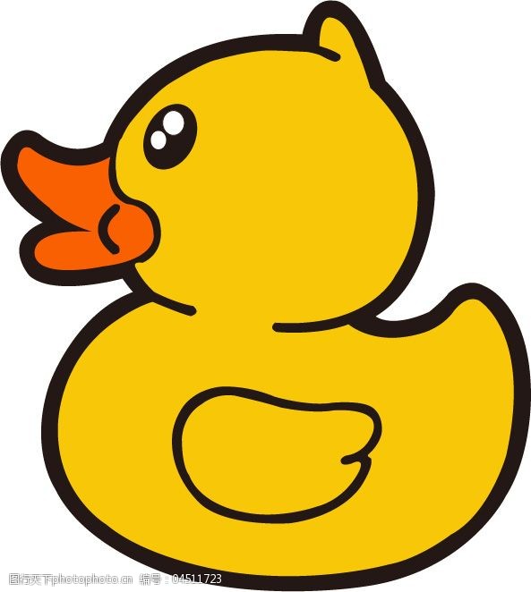 卡通可爱黄色小鸭子