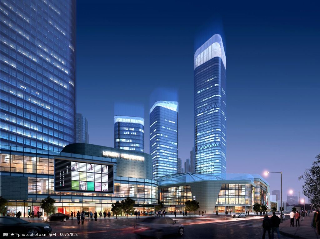 建筑 商业      夜景 百货公司 装饰素材 建筑设计