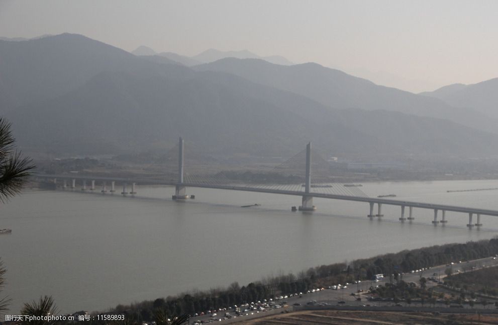 富阳区鹿山大桥俯瞰图片