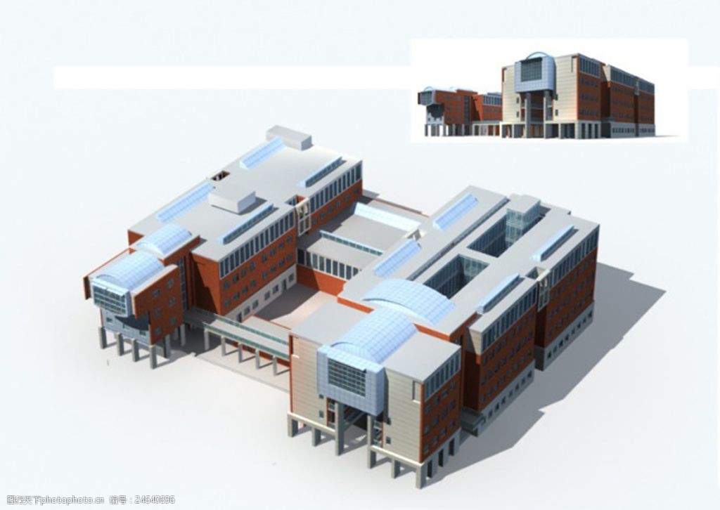 max学校教学楼建筑设计3d模型