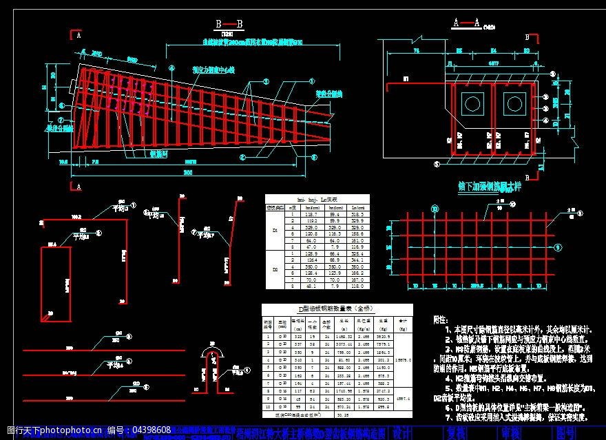 主桥箱梁d型齿板钢筋构造图cad图纸