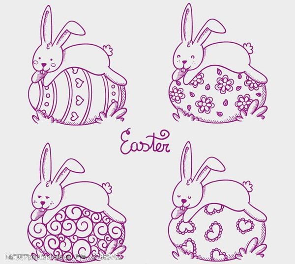 关键词:彩绘趴在彩蛋上的兔子矢量素材下载 花纹 兔子 彩蛋 复活节