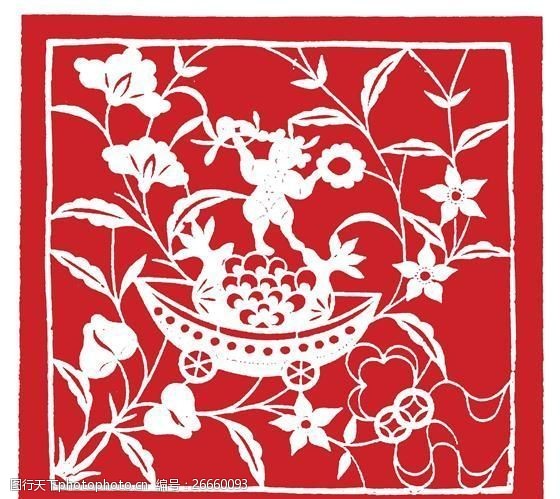 关键词:花鸟 窗花剪纸 民间美术0101 民间美术 设计素材 剪纸窗花