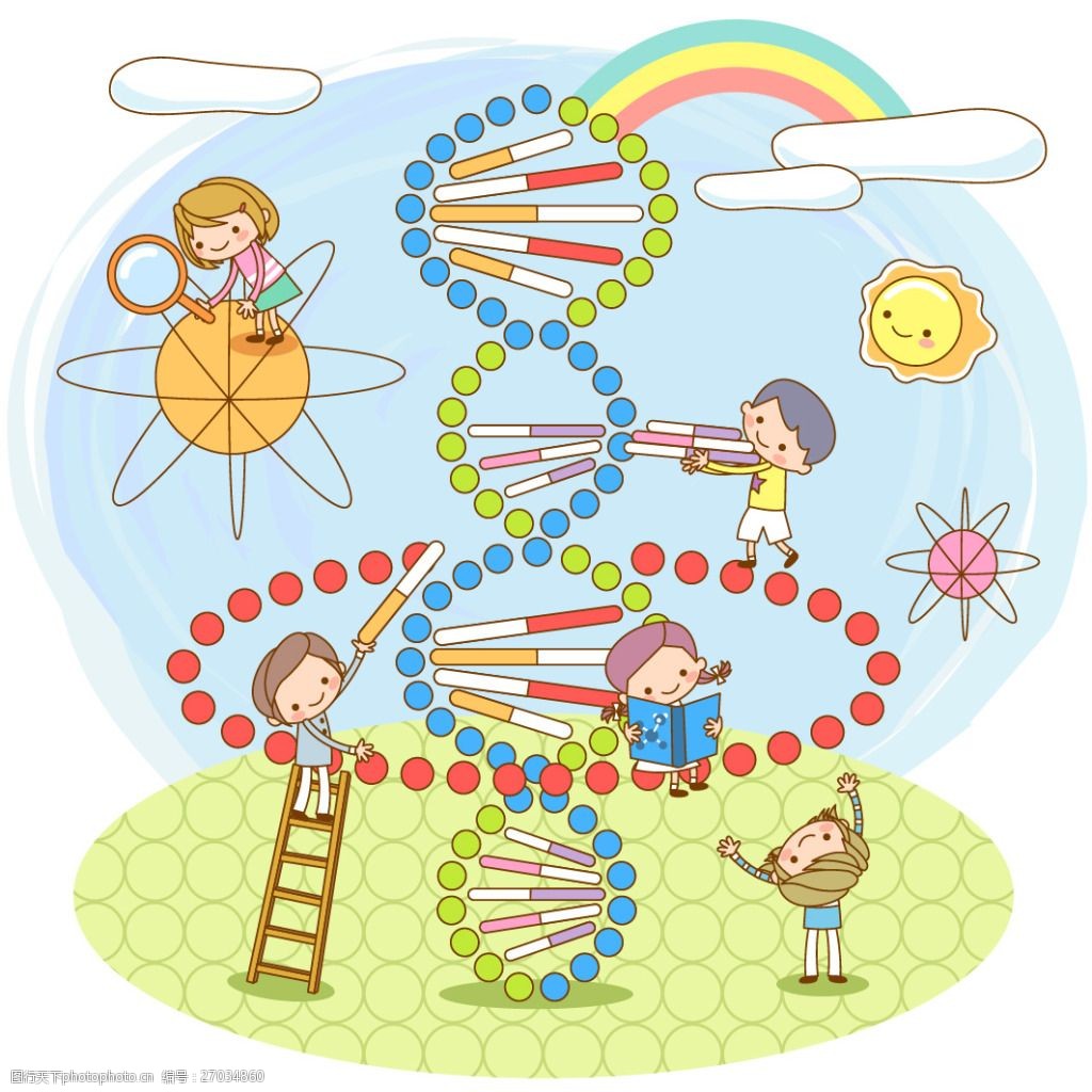 卡通矢量素材基因检查