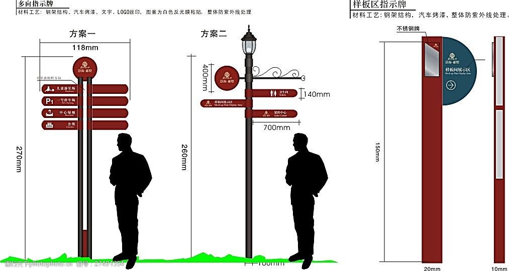 路标指示牌矢量模板素材