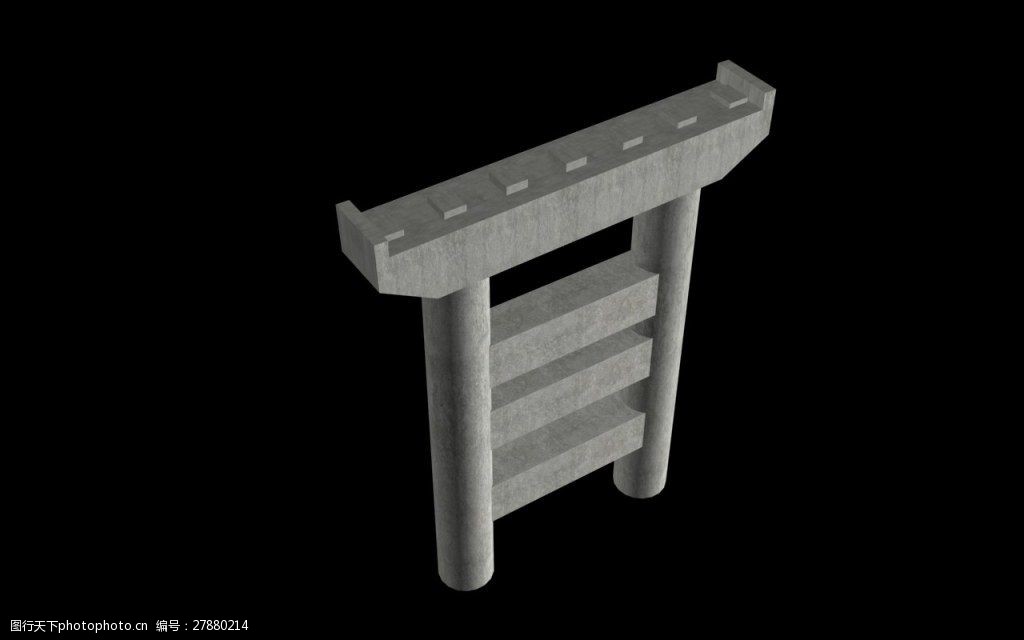 工程桥梁模型桥墩3d模型