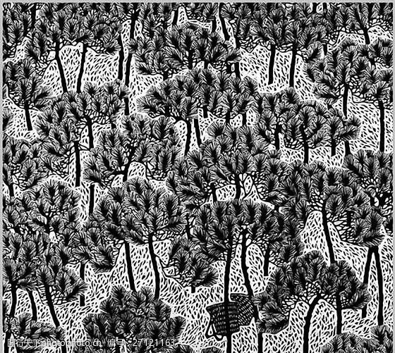 松树铜版画_0009