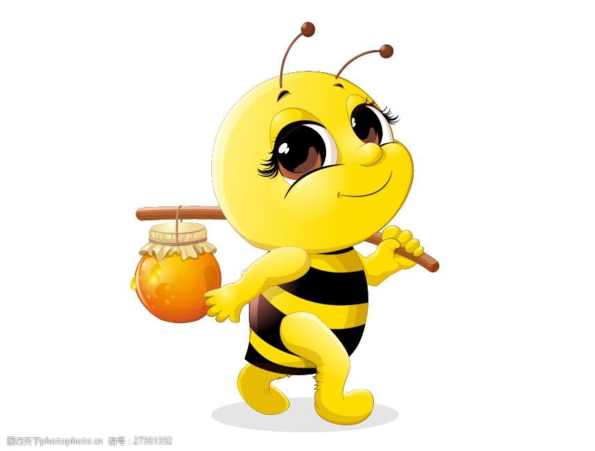 可爱蜜蜂采蜜回家